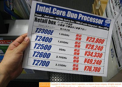 Core Duo T2700 már kapható a Japánoknál – 3. kép